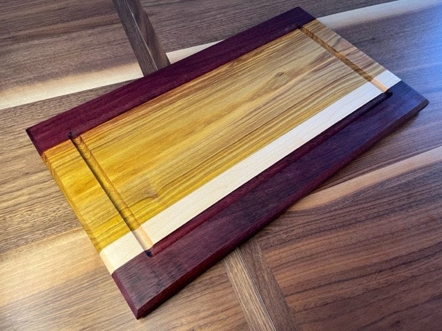 Purpleheart, Maple, Wenge deals and Epoxy charcuterie board.